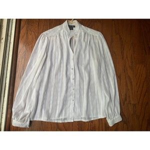 David Matthew Women's Sheer White Shirt Size 14